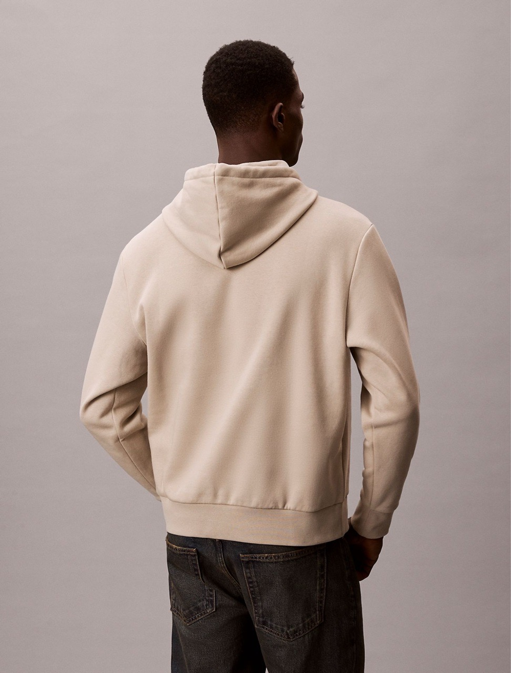 Худи Calvin Klein Fleece Metallic Monogram Graphic Ancient Marble