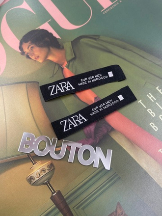 Бирка Zara Зара чёрная (Морокко) 64х14 мм