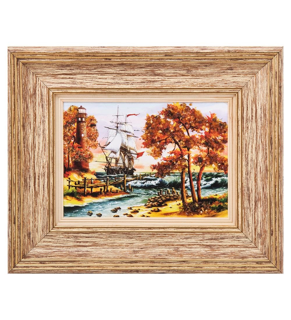 AMB-03/55 Картина «Красота природы» (с янтарной крошкой) H-32см