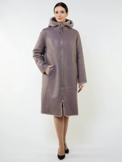 Дубленка зимняя двухсторонняя шуба с капюшоном