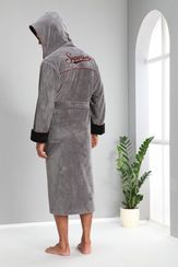 Халат мужской  махровый с капюшоном 1170  Nusa