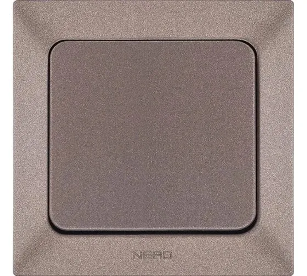 NE-AD Выключатель 1-клавишный, 10А, 250В , IP20, МЕТАЛЛИК МОККА, Aras