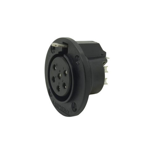 AMPHENOL AP-6-13 - Коннектор блочный 6 контактов, 'мама ', корпус - пластик, круглый.фланец, черный