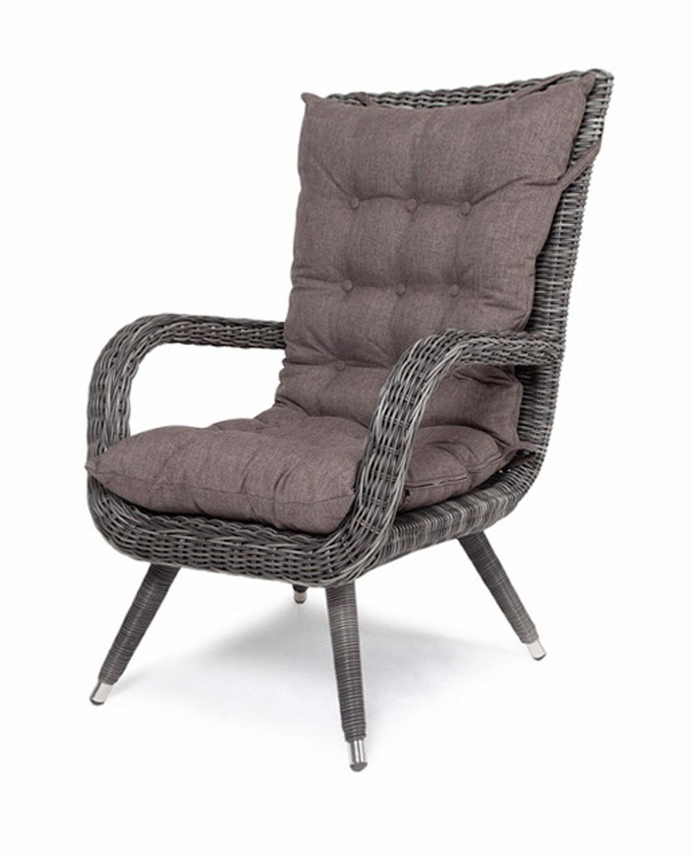 "Толедо" кресло плетеное с подушками, цвет графит