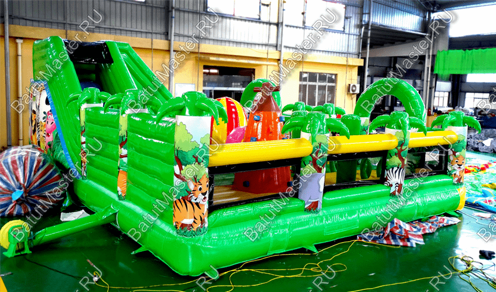 Коммерческий надувной батут "Джунгли с двумя входами" 10*7*4