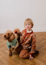 Кардиган вязаный (клетка терракот)