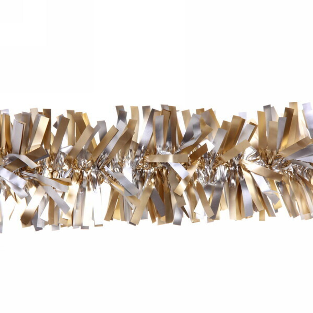 Мишура 2 м 9 см «Неоновые краски», Золото/Серебро