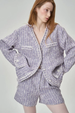 Шорты Джеки лиловые в клетку