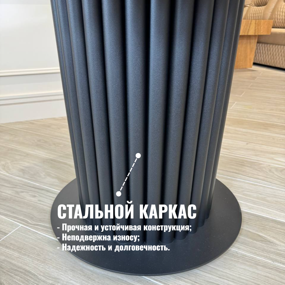 Круглый стол "Орион", белый мрамор