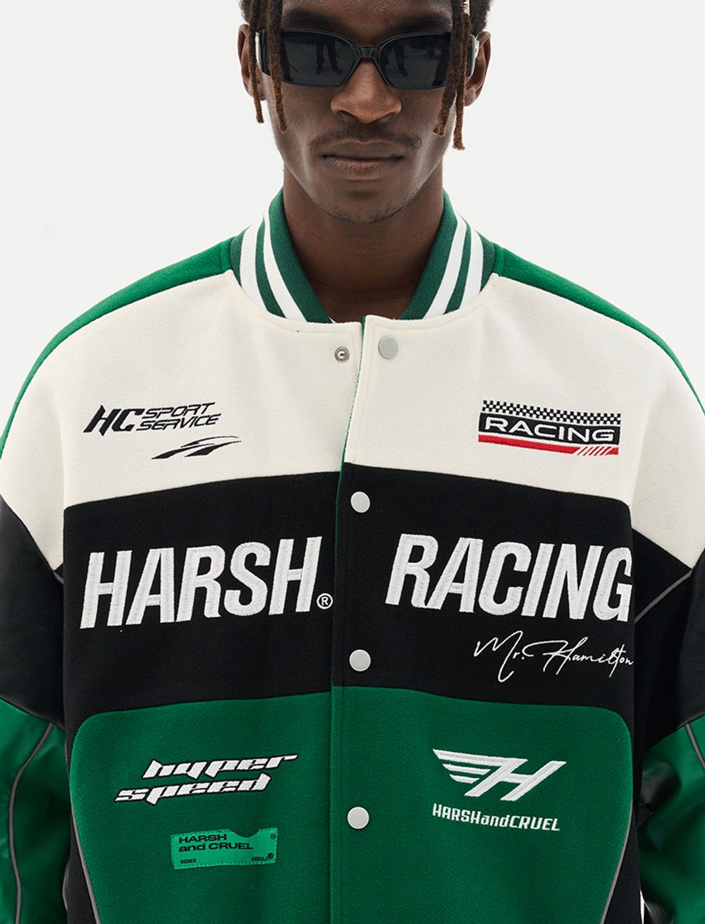 Бомбер HARSHandCRUEL "Racing" V2 Varsity Jacket