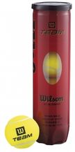 Мяч теннисный WILSON TeamW Practice, WRT111900,избыт.давл, фетр, нат.резина, уп.4 шт, желтый