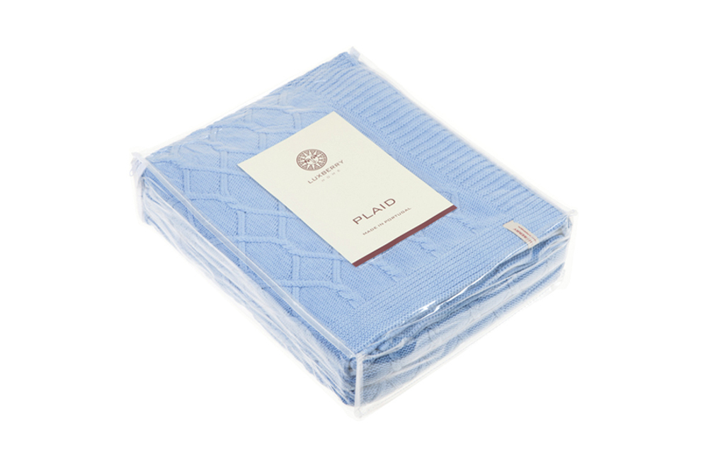 Плед 150х200 Luxberry Lux 34 васильковый Португалия упаковка