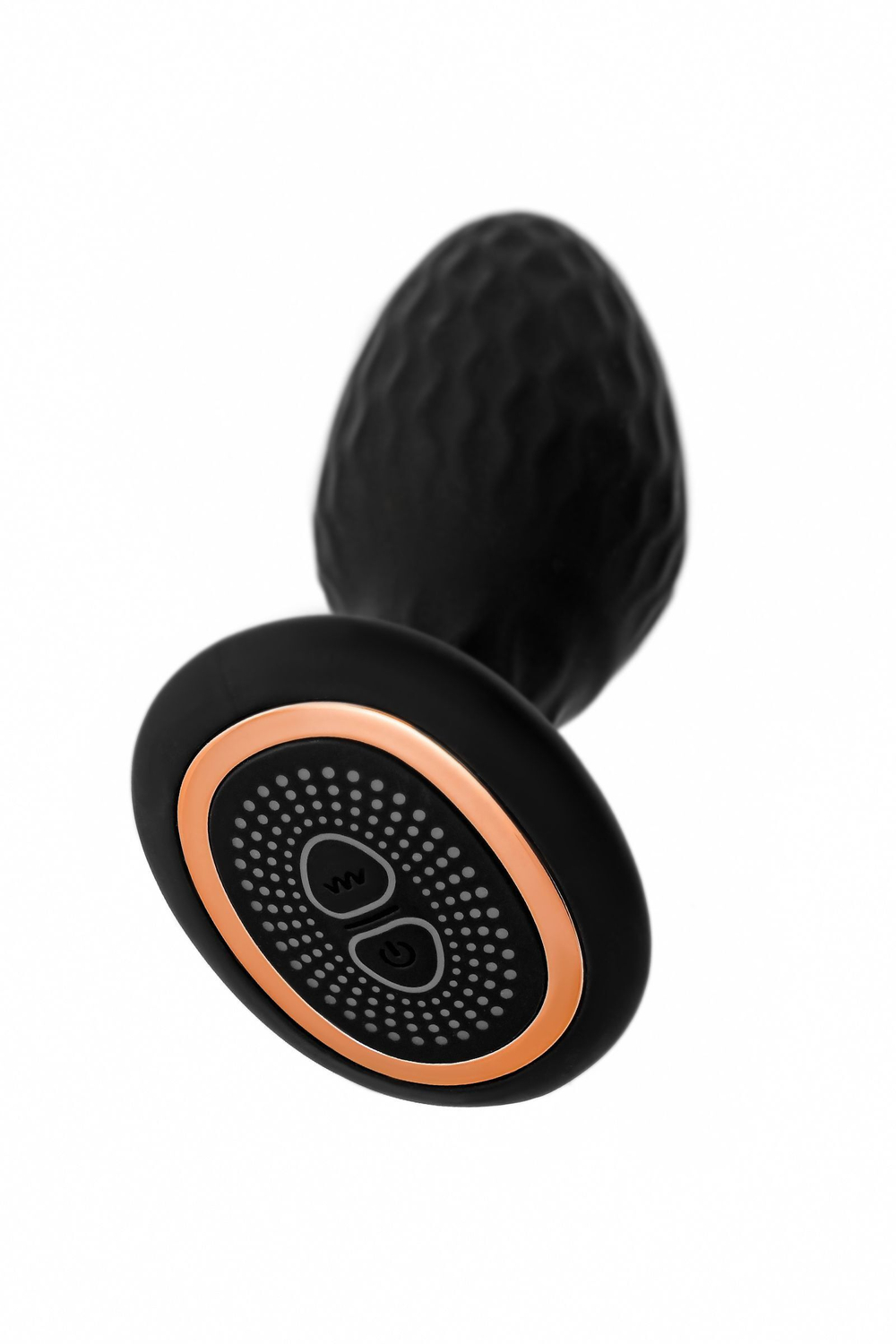 Черная анальная вибровтулка Tucana с ротацией и управлением через приложение - 12 см. (Цвет: черный)