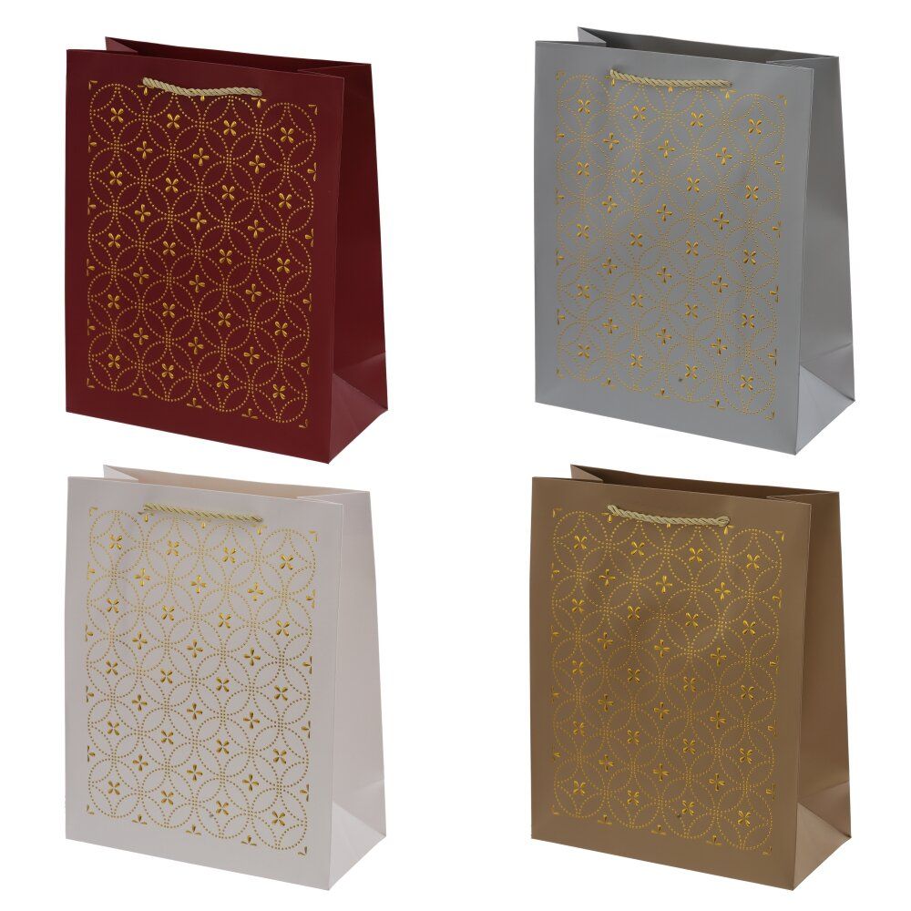 GAEM Пакет подарочный M (бумага 210г/м2, блок 12шт), L26 W12 H32 см, 4в.