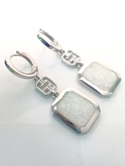 Серьги Эстерелла, серебро, 925 проба, родирование, опал синтетический/Ф