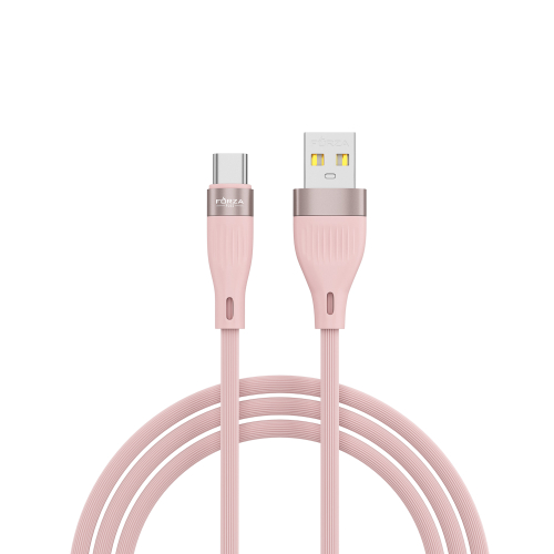 Кабель для зарядки USB(A)-Type C FORZA Агама, 1м, Быстрая зарядка 2.4А, 12Вт, прорезиненный, 4 цвета