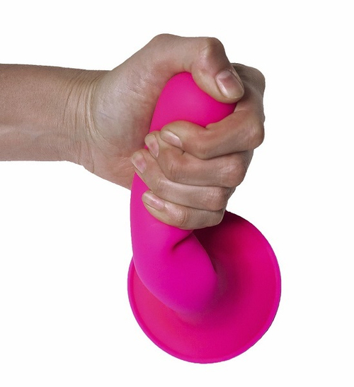 Ярко-розовый фаллоимитатор 17,5см двойной плотности Adrien Lastic Hitsens 4 Pink