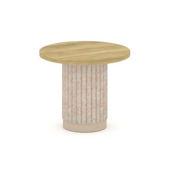 Felto Стол журнальный круглый D=600 PR.C.SPRG-008.D Дуб Винченцо/Металл Капучино/Крем-брюле 600*600*