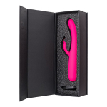 Ярко-розовый вибратор с клиторальной стимуляцией 23,5см ToyFa eroTEQ Rablock 593003