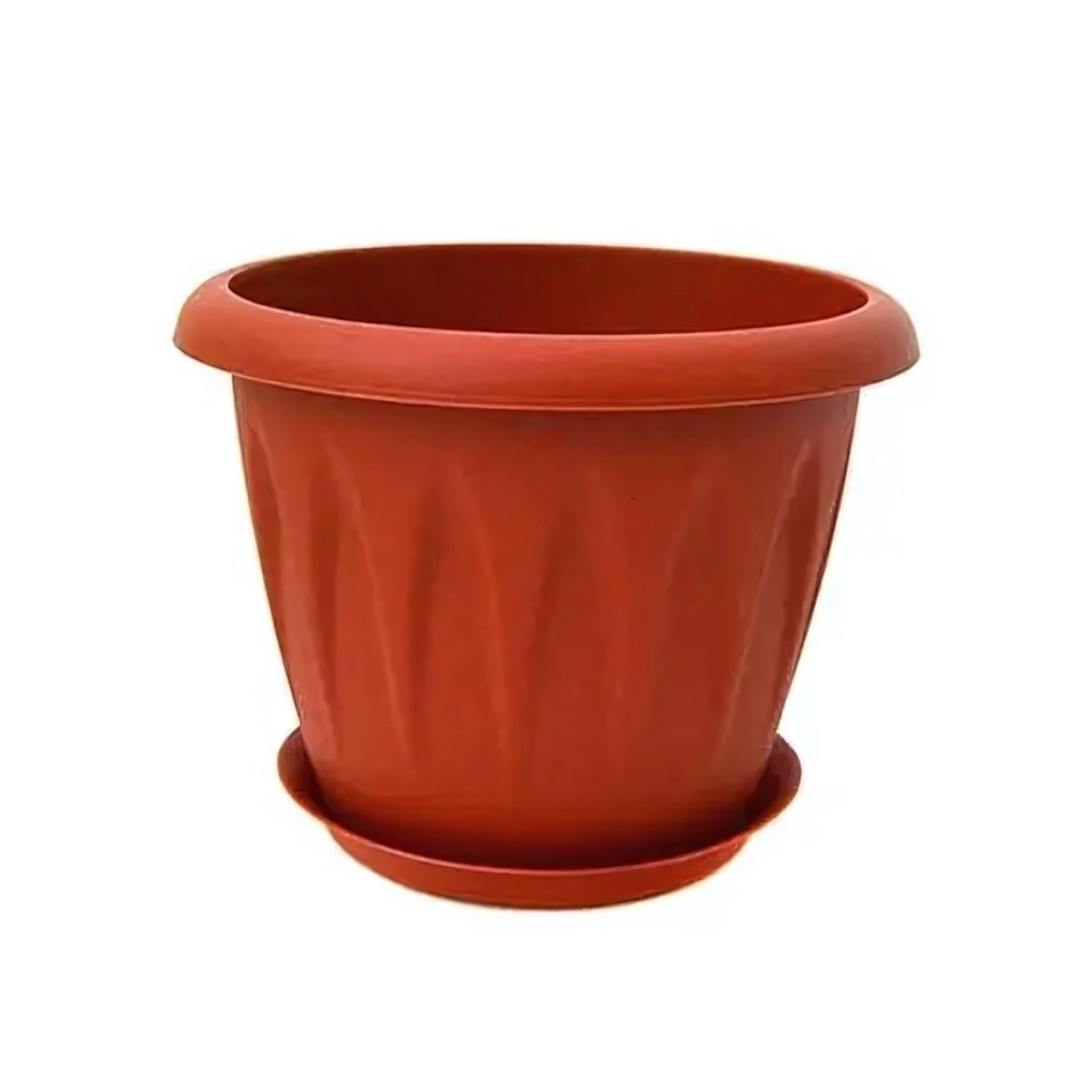 Кашпо АЛИЦИЯ D140мм 1л с поддоном Терракотовый 0,11,14х0,14м