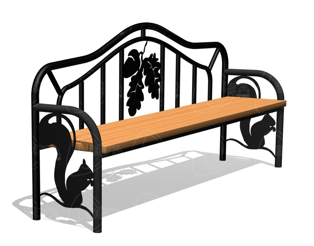 Диван парковый с декоративными вставками ДП010