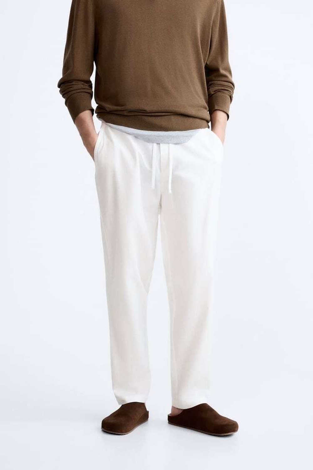 Zara white joggers online