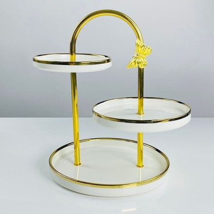 Lenardi 133-467 Трехъярусная этажерка ЛАЗУРИТ в под.уп.(х6)Фарфор