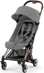 Коляска Cybex Coya Rosegold Frame Cloud T i-Size Leaf Green Plus Mirage Grey с дождевиком и бампером