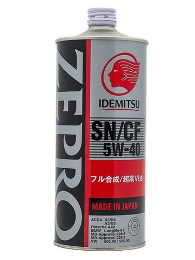 IDEMITSU ZEPRO EURO SPEC SN CF 5W40 Моторное масло синт. 1L