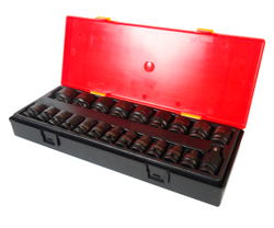 Набор головок торцевых 1/2" 6-ти гранных 08-32мм ударных 22 предмета в кейсе JTC