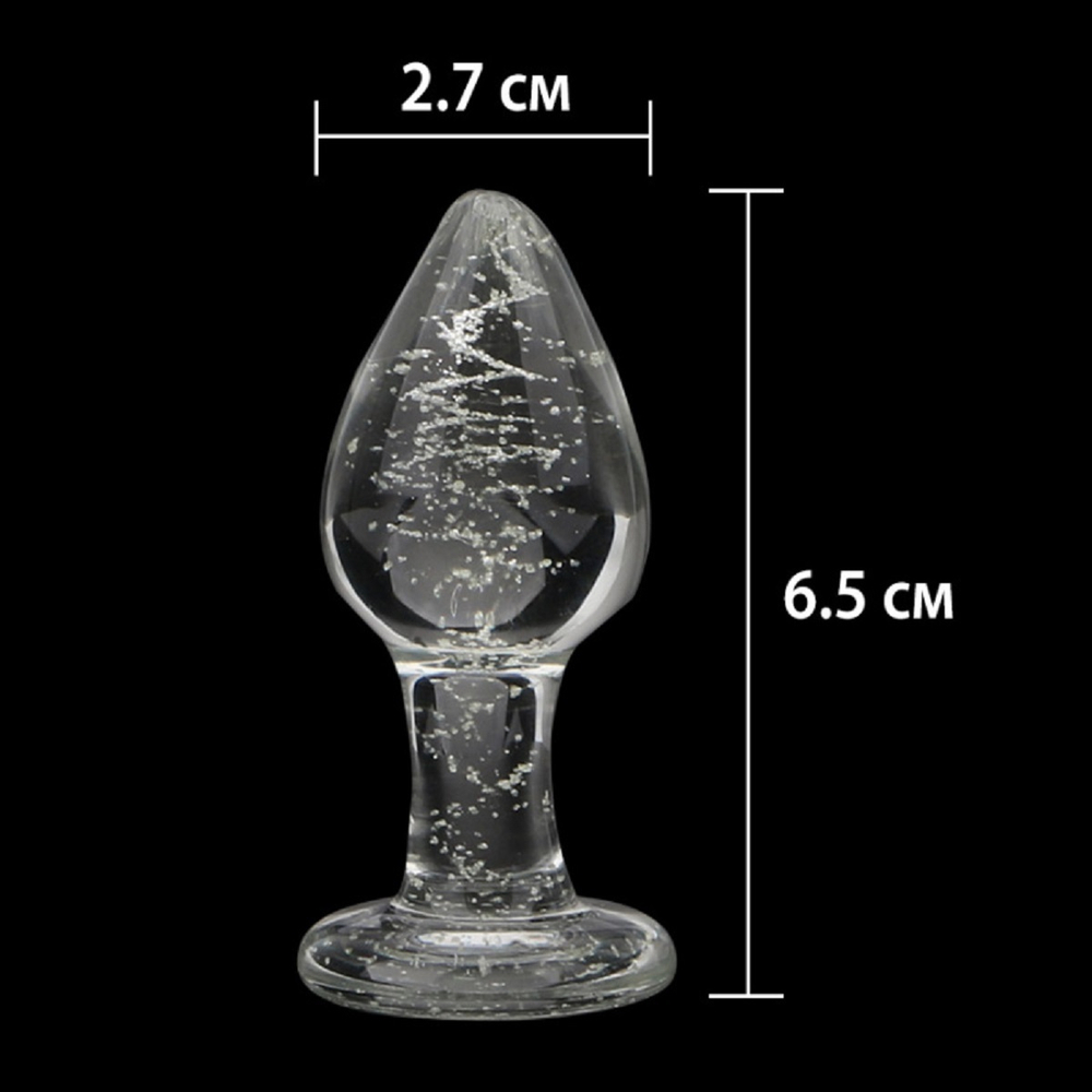 Анальная втулка Bubble стекло с декором из пузырьков 6,5 см