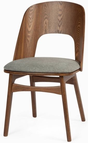 Стул Compain деревянный, сиденье из серой ткани