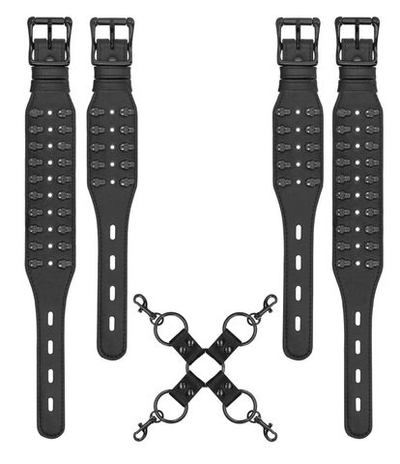Оригинальный комплект для бондажа с черепами (Цвет: черный)