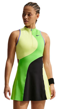 Теннисное платье Nike Court Slam Dri-FIT Tennis - light lemon twist/mean green/black/black