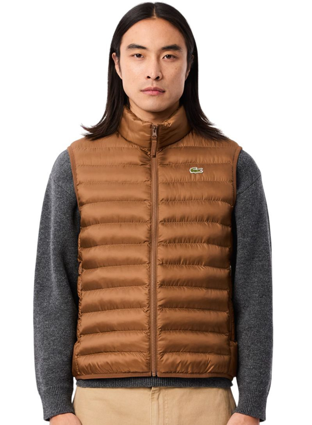 Теннисная жилетка Lacoste Water Repellent Puffed - light brown