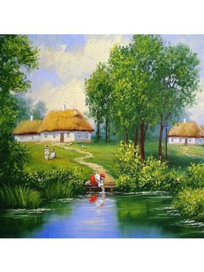 Алмазная мозаика 30х30см. "Жизнь на хуторе" с полн.заполнен.на подрам. (Арт.НД-1067)