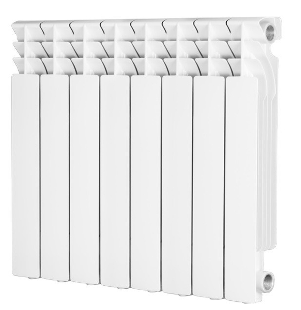 Радиатор алюминиевый Radena R 500 боковое подключение белый 8 секций