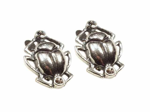 "Скарабей" серьги в серебряном покрытии из коллекции "Египет" от Jenavi  с английским замком