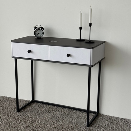 Туалетный столик консоль ROYAL 5311 эко (Металл Бруклин-Черный-р.черная)