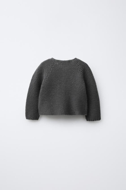 ZARA КАРДИГАН КРУПНОЙ ВЯЗКИ, СЕРЫЙ