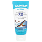 Badger, Active, минеральный крем от загара, SPF 30, без запаха, 87 мл (2,9 жидк. унции)