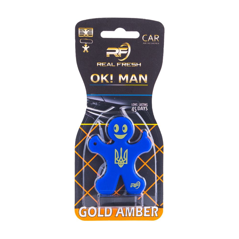 ОСВЕЖИТЕЛЬ ВОЗДУХА REAL FRESH OK! MAN PREMIUM GOLD AMBER