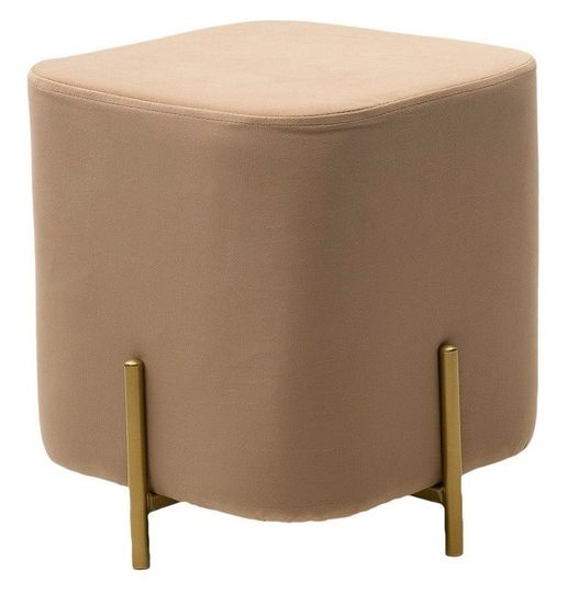 Пуф для гостиной OTTO, цвет Velutto 05 Бежевый, велюр / золотой каркас