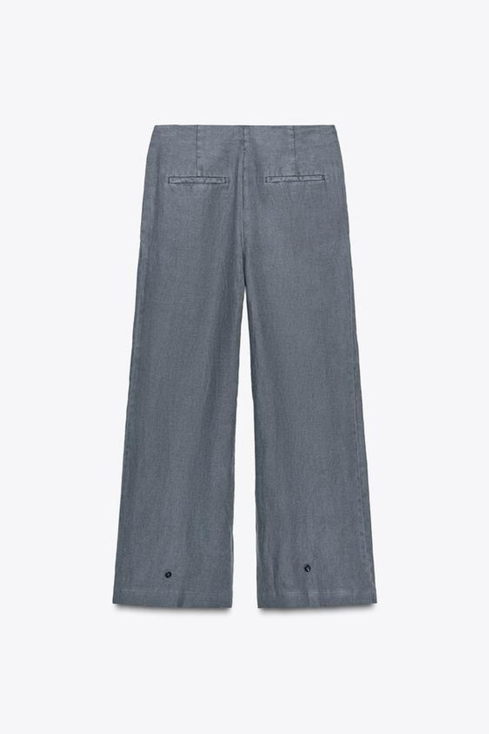 ZARA ЛЬНЯНЫЕ БРЮКИ С ЗАЩИПАМИ — ZW COLLECTION, МЯГКИЙ СЕРЫЙ