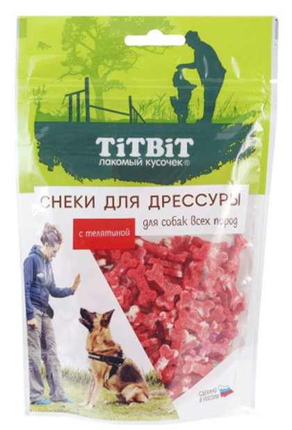 TITBIT Лакомство для собак Снеки для дрессировки с телятиной, 100 г