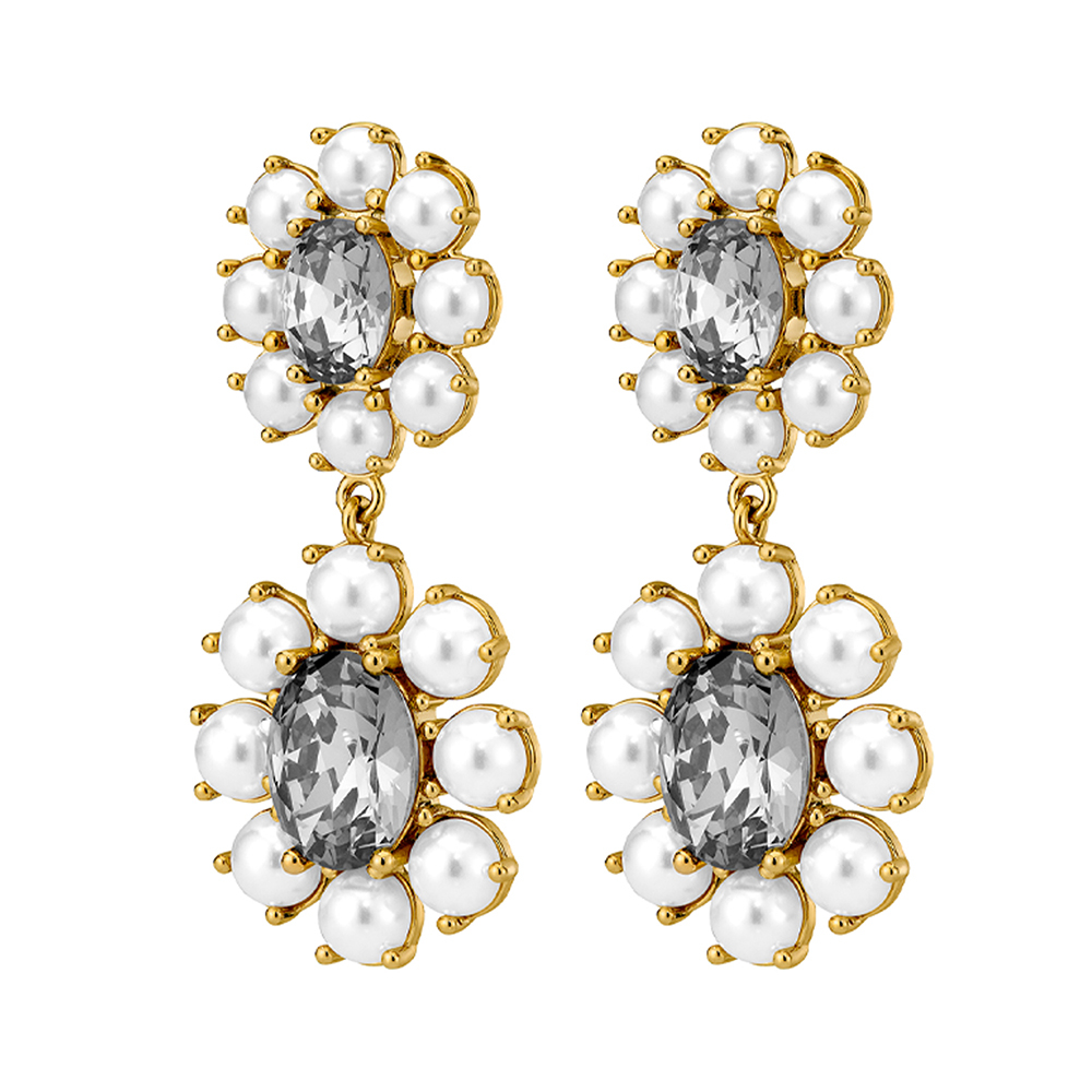 Серьги Dyrberg Kern LINA SG WHITE PEARL / GREY 450071