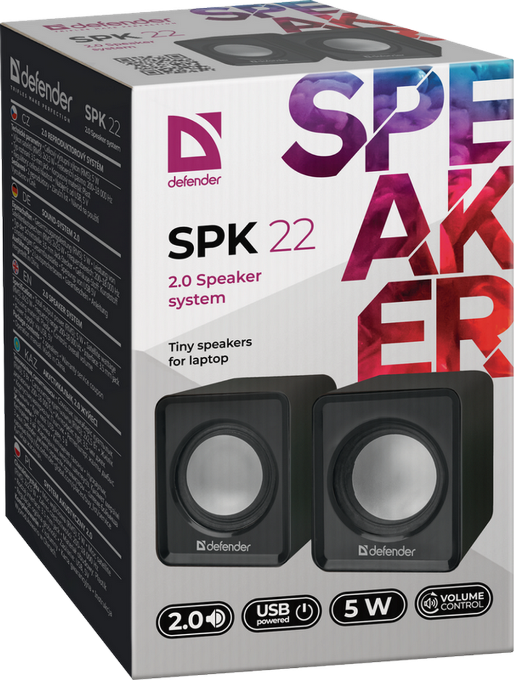 Компьютерные колонки 2.0 Defender SPK 22 5 Вт (черный)