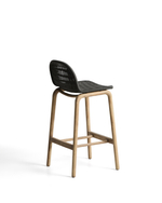 Уличный барный стул Alipa из акации и веревки темно-серого цвета, 75 см