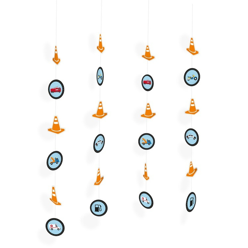 Гирлянда вертик Машинки 130см 4шт