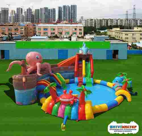 Надувной аквапарк с бассейном и горками «Океан веселья», 15×15×6 м